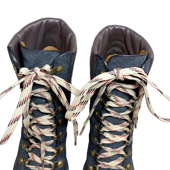 See By Chloe Eileen Lug Sole High Heel Lace Up Suede Leather Ankle Boot Black 36 - Picture 6 of 13